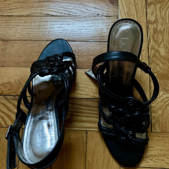 (NEW) Ann Taylor loft black leather knotted strap heels - Size 6.5- 7 - Picture 9 of 10